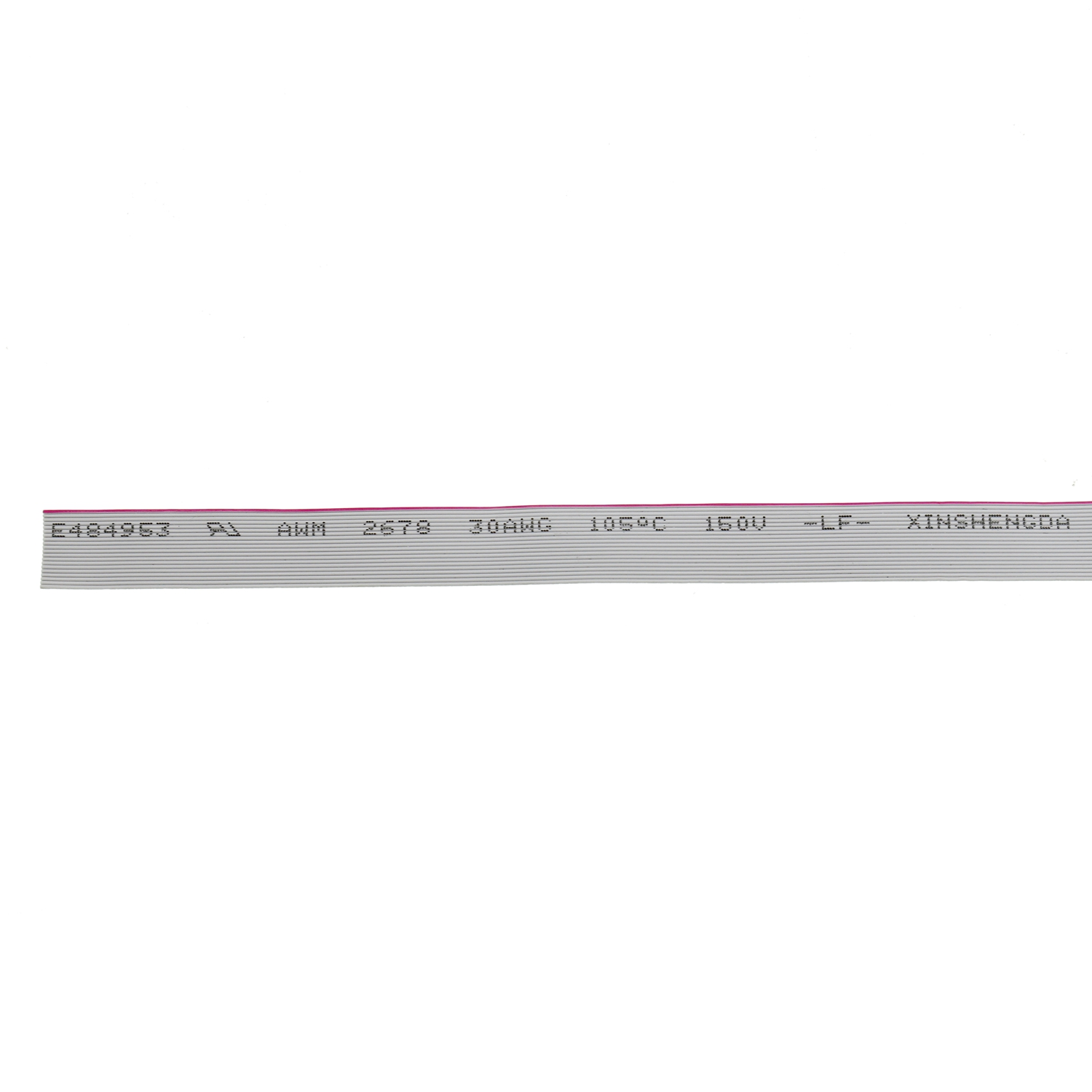 UL2678 PVC Insulation Electric Flat Ribbon Cable Grey Red 