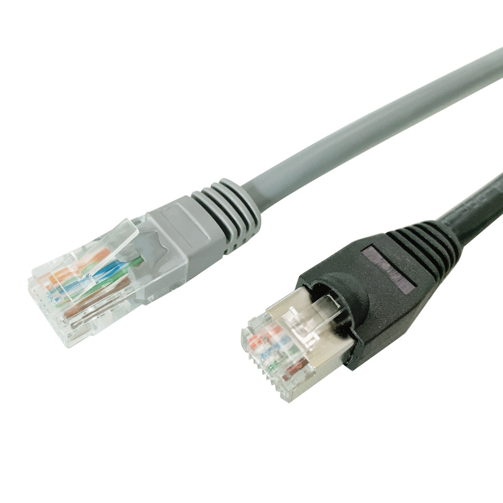 Category 6/6A Indoor Network Cable with RJ45 Patch Cord Gray 