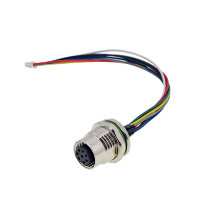 M12 Plug Female Connector Terminal Custom Cable Assembly 